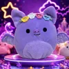A cute purple bat doll with a colorful little flower decoration on its head is a fun fabric ornament for children's gifts and collectibles Specification image